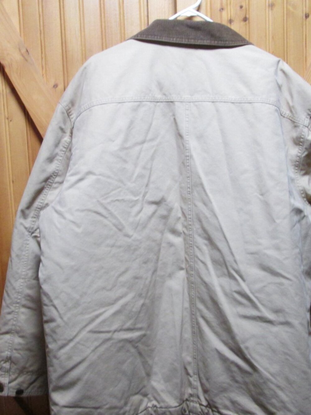 mens vtg LL Bean 2 xl quilted lined chore coat barn coat khaki Tan - Picture 7 of 7
